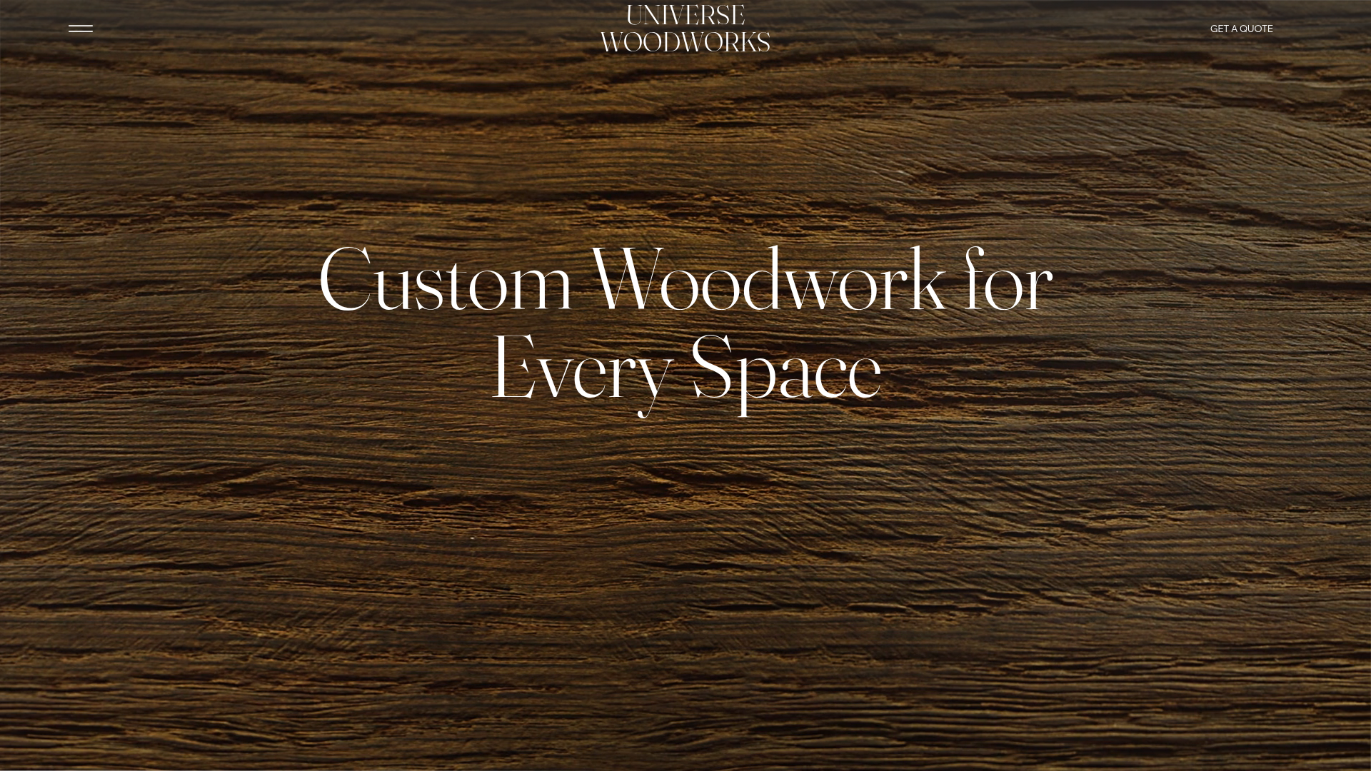 Universe Woodworks website preview